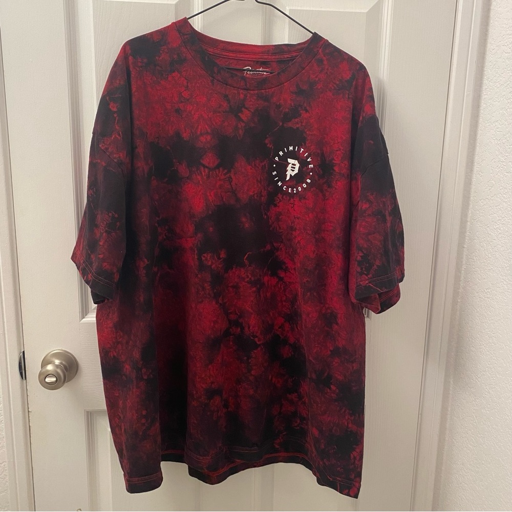 Primitive Red and Black tie dye t shirt 2XL